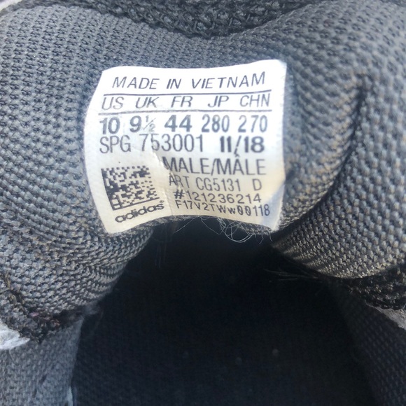 Men’s Adidas Black/White/Gray Shoes Sz 10 - Picture 8 of 9